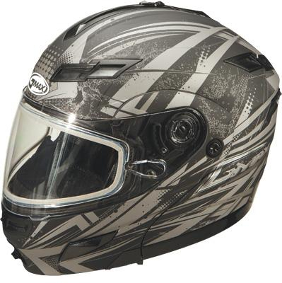G-Max - G-Max GM54S Highmark Snow Helmet - G2544553 TC17 - Flat Black/Silver - X-Small