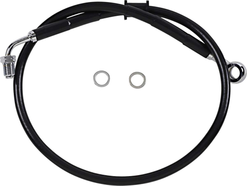 Drag Specialties - Drag Specialties Standard Length Front Stainless Steel Brake Line Kit - Black Vinyl - 1741-5794