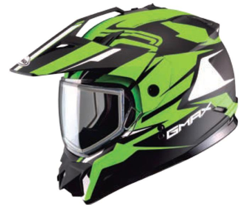 G-Max - G-Max GM11S Snow Sport Vertical Helmet - G2111674 F.TC-23 - Black/Hi-Viz Green - Small