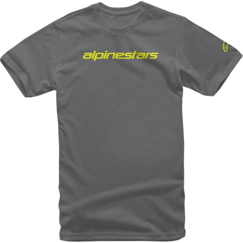 Alpinestars - Alpinestars Linear Wordmark T-Shirt - 12127202018522X - Charcoal/Fluorescent Yellow - 2XL