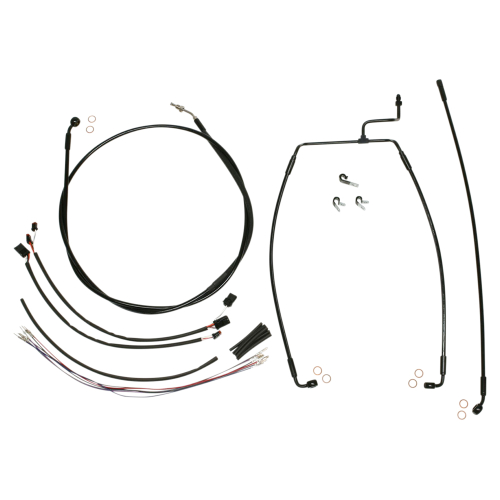 Magnum - Magnum Black Vinyl XR Handlebar Installation Kit with Black Fittings for 12-14in. Ape - 486331