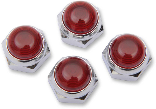 Eastern Motorcycle Parts - Eastern Motorcycle Parts Rocker Shaft Nuts with Red Seals - Chrome - 4pk. - V-13-241