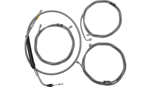LA Choppers - LA Choppers Standard Handlebar Cable/Brake & Clutch Line/Wire Kit - Stainless Braided - LA-8056KT-16