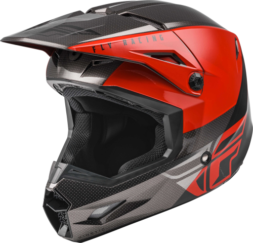 Fly Racing - Fly Racing Kinetic Straight Edge Helmet - 73-8635M - Red/Black/Gray - Medium