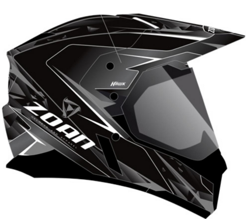 Zoan - Zoan Synchrony Duo-Sport Hawk Graphics Helmet - 521-543 - Silver - X-Small