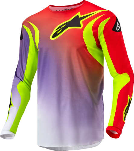 Alpinestars - Alpinestars Fluid Lucent Jersey - 3763724-2029-M - White/Neon Red/Yellow Fluo - Medium