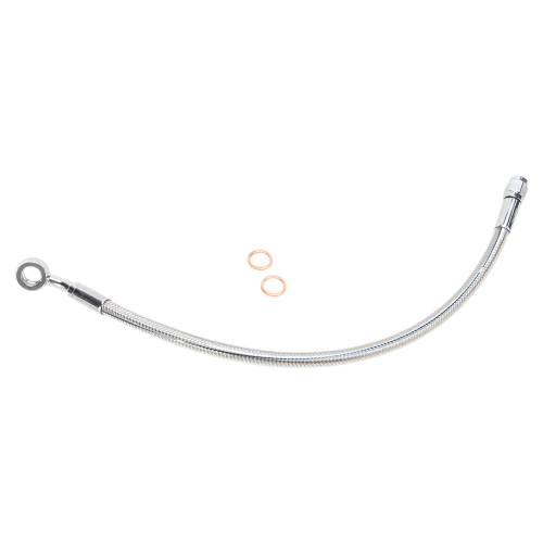 Magnum - Magnum Polished Stainless Designer Series Front Upper Brake Line - 3/8in./10mm, 35deg. Banjo - 27in. - 57127