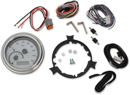 Dakota Digital - Dakota Digital MVX Series Analog Gauge System - White/Gray/Chrome - MVX-2002-WG-C