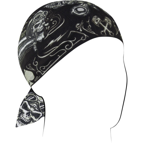 Zan Headgear - Zan Headgear Flydanna Headwrap - Z712 - Biker Skull - OSFM