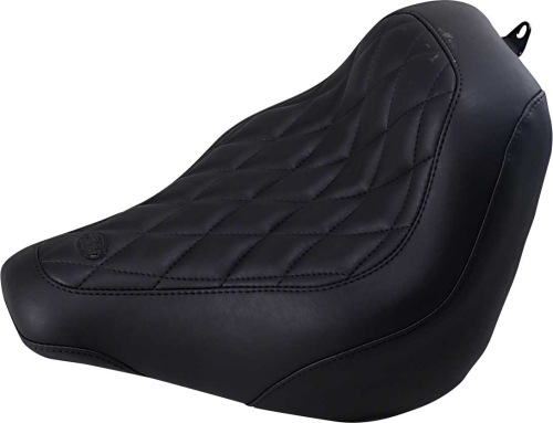 Mustang - Mustang Wide Tripper Solo Seat - Diamond Stitch - Black - 83035