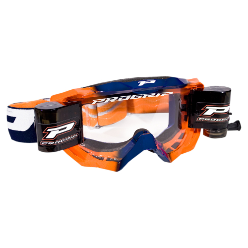 Pro Grip - Pro Grip 3200 Venom Goggles with Roll-Off System - PZ3200ROBLAF - Blue/Fluorescent Orange - OSFA