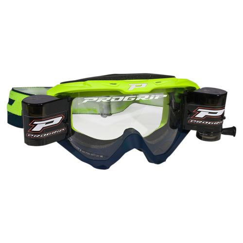 Pro Grip - Pro Grip 3450 Riot Goggles with Roll-Off System - PZ3450ROGFBL - Fluorescent Yellow/Navy - OSFA