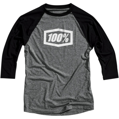 100% - 100% Sanction Essential 3/4 Sleeve Tech Shirt - 35009-057-11 - Gray/Black - Medium