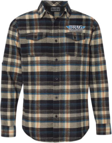 Throttle Threads - Throttle Threads Drag Specialties Flannel Shirt - DRG25S82KHMR - Khaki - Medium