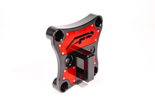 Agency Power - Agency Power Billet Radius Rod Plate with D-Ring - Red - AP-BRP-X3-250-RD