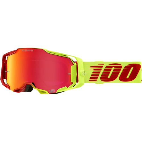100% - 100% Armega Solaris Goggles - 50721-412-01 - Neon Yellow/Red / Red Hiper Lens - OSFM