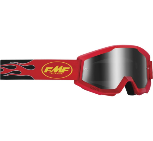 FMF Racing - FMF Racing PowerCore Sand Flame Goggles - F-50053-00003 - Red / Smoke Lens - OSFM