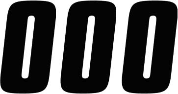 Factory Effex - Factory Effex Factory Number 4in. - No.0 - Black - 08-90000