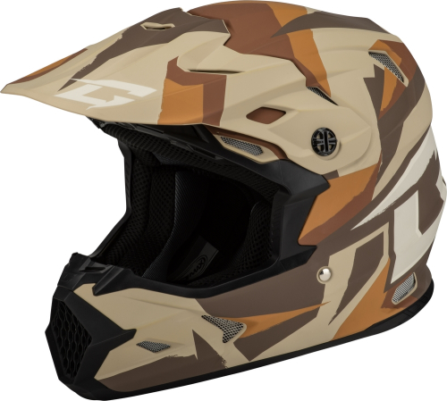 G-Max - G-Max MX-96 Splinter Helmet - D39611418 - Matte Brown/Tan/White - 2XL