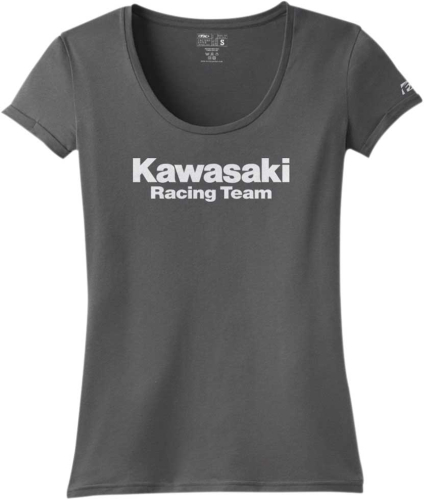 Factory Effex - Factory Effex Kawasaki Womens Scoop Neck T-Shirt - 18-87150 - Charcoal - Small