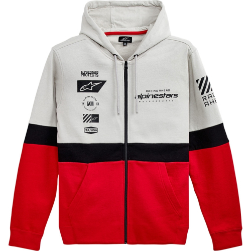 Alpinestars - Alpinestars Position Zip Hoodie - 12125302210962X - Silver/Red/Black - 2XL