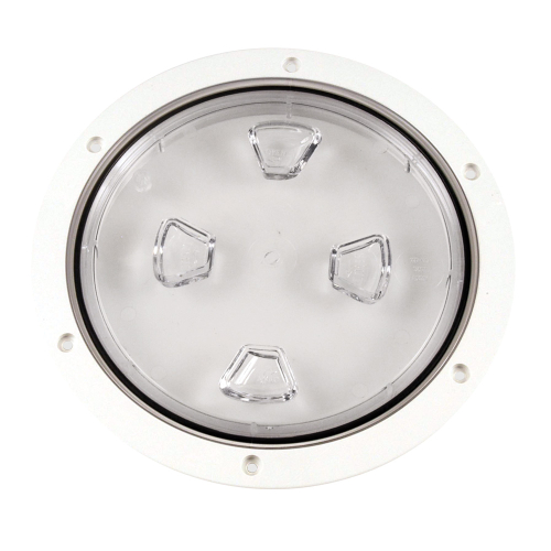 Beckson Marine - Beckson 8" Clear Center Screw-Out Deck Plate - White