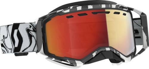 Scott USA - Scott USA Prospect Snowcross Goggles - 278603-7082341 - Marble Black/White / Light Sens. Red Chrome Lens - OSFM