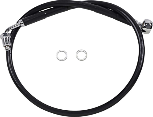 Drag Specialties - Drag Specialties Extended Stainless Steel Front Brake Line Kit - Black Vinyl Coated - 25-1/2in. - 1741-5808