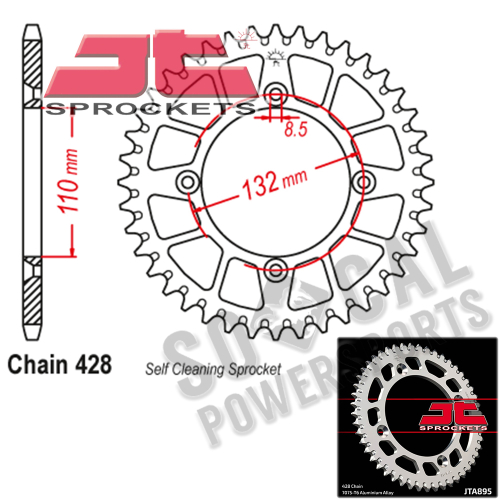 JT Sprockets - JT Sprockets Aluminum Rear Sprocket - 49T - JTA895.49