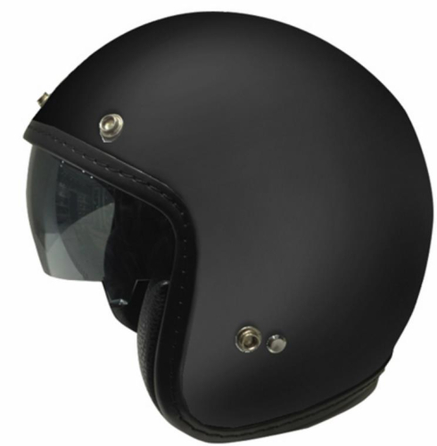 Zoan - Zoan 3/4 Retro Solid Helmet - 032-123 - Black - X-Small