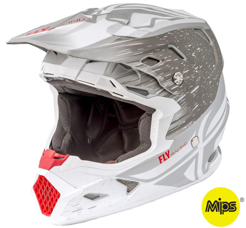 Fly Racing - Fly Racing Toxin Resin Helmet - 73-8520-7-L - Matte White/Gray - Large