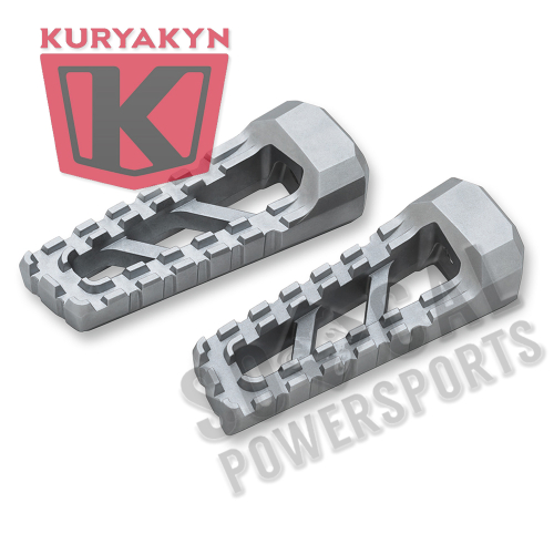 Kuryakyn - Kuryakyn Riot Footpegs without Male-Mount Ends - Bead-Blasted Silver - 3598