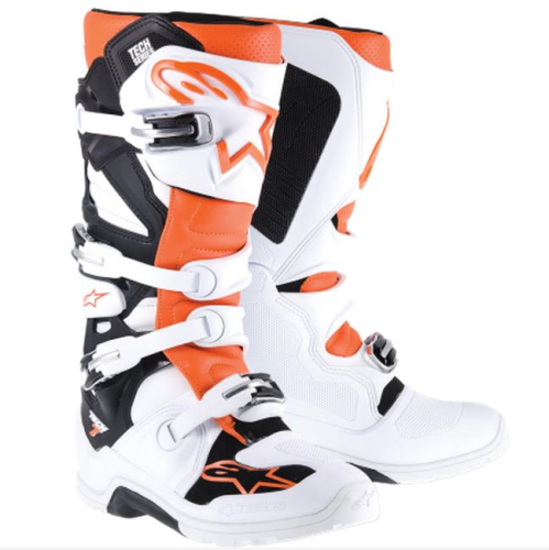 Alpinestars - Alpinestars Tech 7 Enduro Boots - 2012114-24-08 - White/Orange - 8