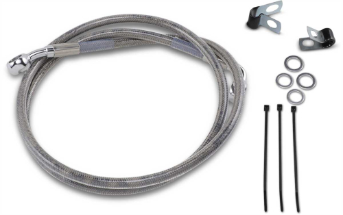Drag Specialties - Drag Specialties Extended Stainless Steel Front Brake Line Kit - Clear Coated - 44in. - 640113-2