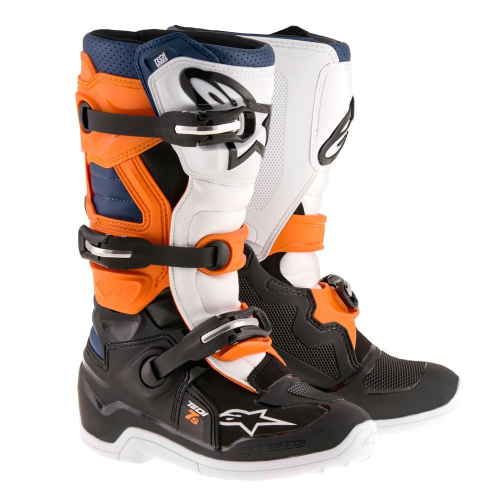 Alpinestars - Alpinestars Tech 7S Youth Boots - 2015017-1427-6 - Black/Orange/White/Blue - 6
