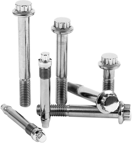 Diamond Engineering - Diamond Engineering Front Caliper Mount 12-Point Polished Stainless Individual Brake Bolt Kit - PB502S