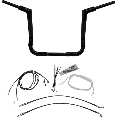 Fat Baggers, Inc. - Fat Baggers, Inc. 1-1/2in. EZ Install Flat Top Handlebar Kit - Gloss Black - 609214-B