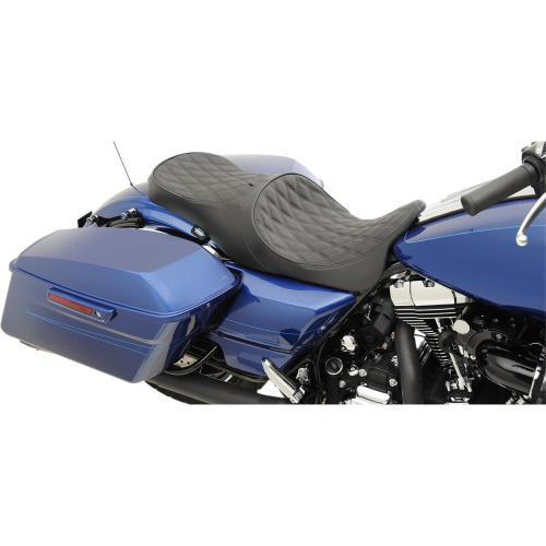Drag Specialties - Drag Specialties Forward-Positioning Low-Profile Touring Seat - Double Diamond Stitch - 0801-1011