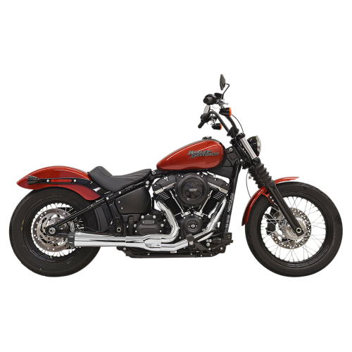 Bassani Manufacturing - Bassani Manufacturing Road Rage 2-Into-1 Exhaust System - Chrome with Full Chrome Heat Shields - 1S72R