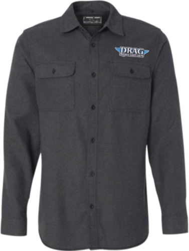 Throttle Threads - Throttle Threads Drag Specialties Flannel Shirt - DRG24S82CHSR - Charcoal - Small