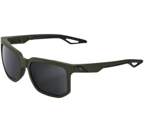 100% - 100% Centric Sunglasses - 60025-00007 - Soft Tact Army Green / Black Lens - OSFM