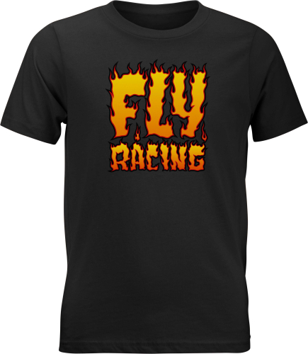 Fly Racing - Fly Racing Fly Youth Fire Tee - 352-0653YL - Black - Large