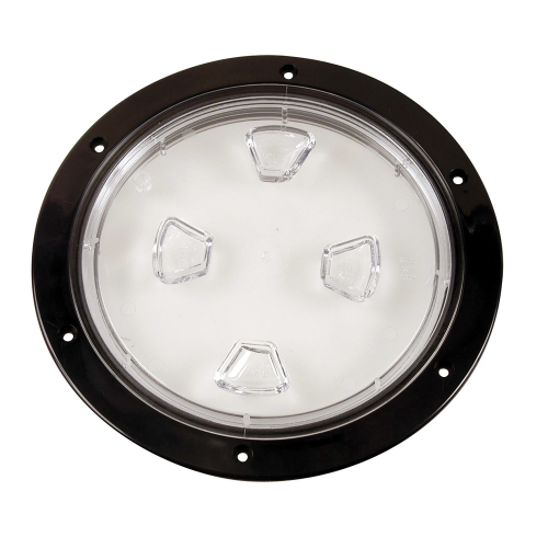 Beckson Marine - Beckson 8" Clear Center Screw-Out Deck Plate - Black