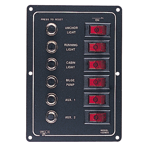 Sea-Dog - Sea-Dog Aluminum Circuit Breaker Panel - 6 Circuit