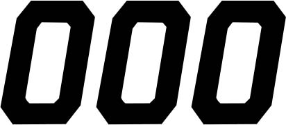 DCOR - DCOR Race Series Individual Numbers 6in. - No.0 - Black - 45-35-0