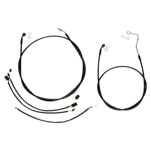 Magnum - Magnum Black Vinyl XR Handlebar Installation Kit with Black Fittings for 12-14in. Ape - 486701