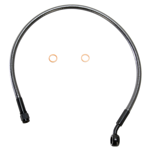 Magnum - Magnum Polished Stainless Designer Series ABS Front Upper Brake Line - 10mm., 180deg. Banjo - 34in. - AS47121