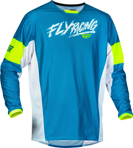 Fly Racing - Fly Racing Kinetic Mesh Khaos Youth Jersey - 377-332YL - Blue/White/Hi-Vis - Large
