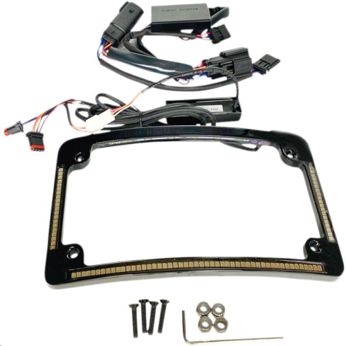 Custom Dynamics - Custom Dynamics Radius License Plate Frame - Gloss Black - TF05-BCM-B