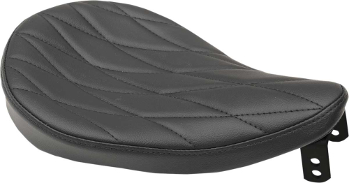 Drag Specialties - Drag Specialties Small Solo Seat - Black Vinyl with Long-Diamond Stitching - 0806-0110